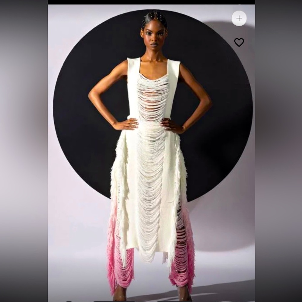 2 piece fringe ombré pants set